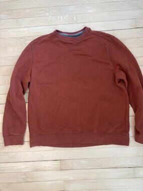 GH Bass & Co Crewneck Sweatshirt XL Rust Orange Knit Pullover Crew